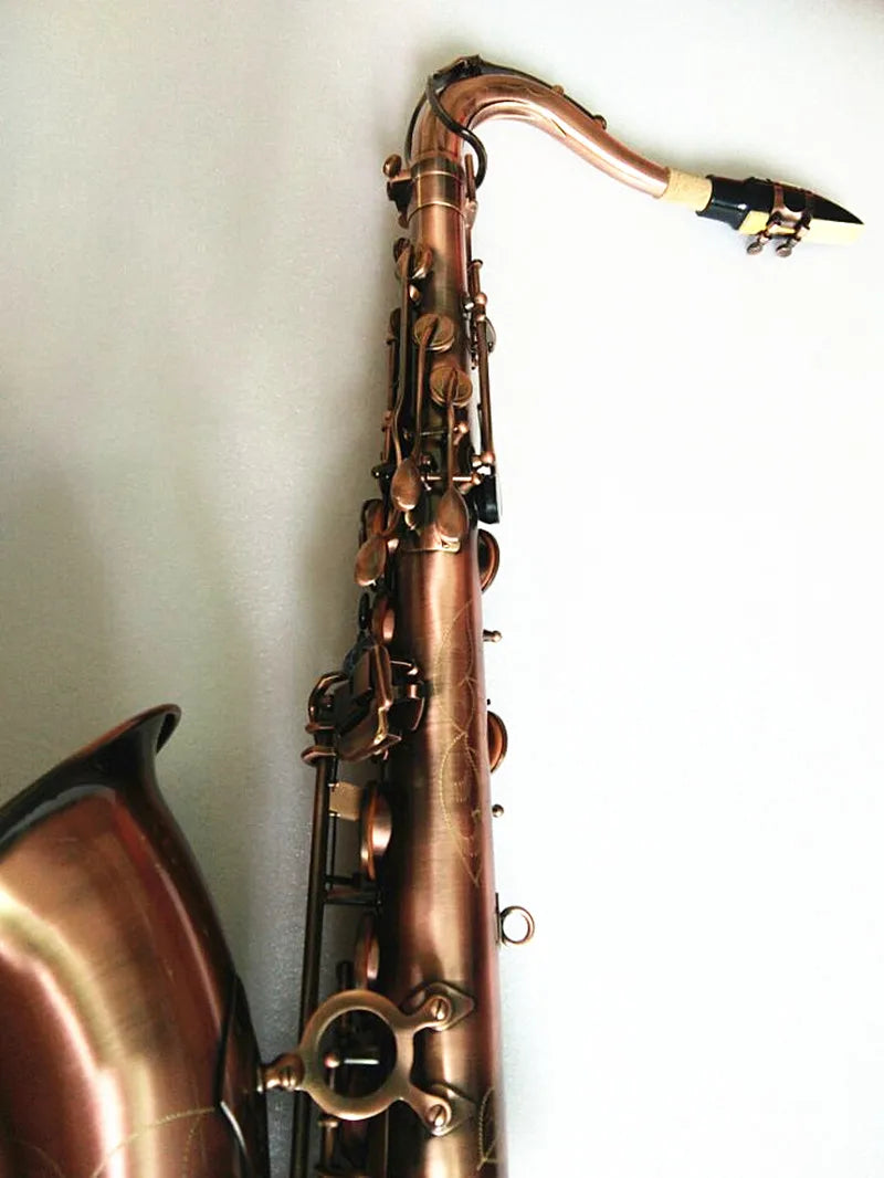 New Antique Copper Tenor Sax Bb Flat Saxophone Instrument Dedicated