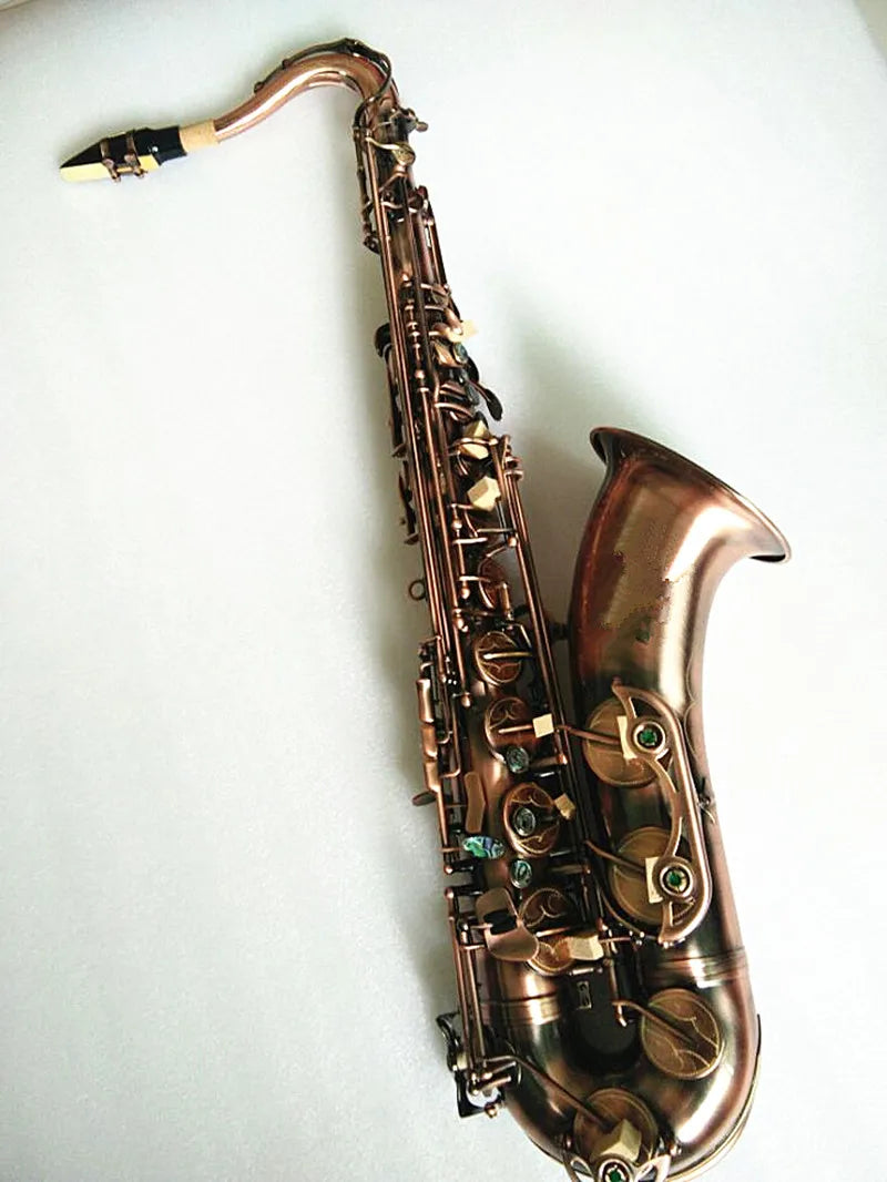 New Antique Copper Tenor Sax Bb Flat Saxophone Instrument Dedicated
