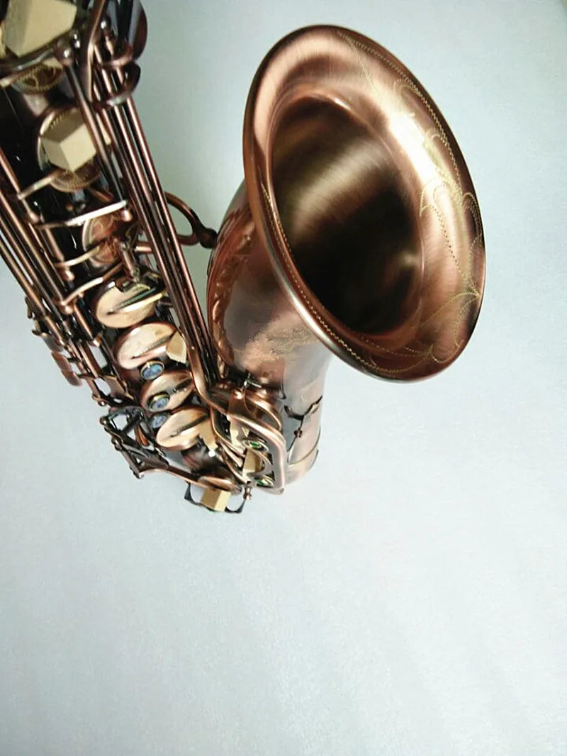 New Antique Copper Tenor Sax Bb Flat Saxophone Instrument Dedicated
