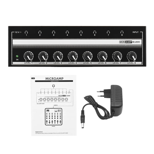 HA800 Headphone Amplifier Audio Amp. Ultra-compact 8 Channels Mini