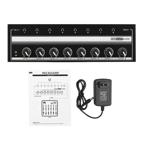 HA800 Headphone Amplifier Audio Amp. Ultra-compact 8 Channels Mini
