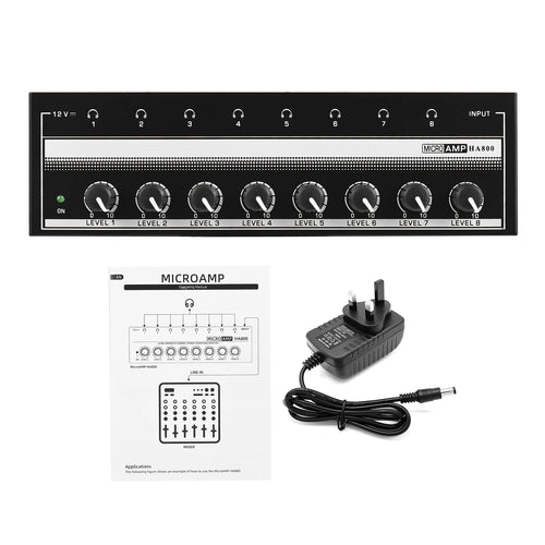 HA800 Headphone Amplifier Audio Amp. Ultra-compact 8 Channels Mini
