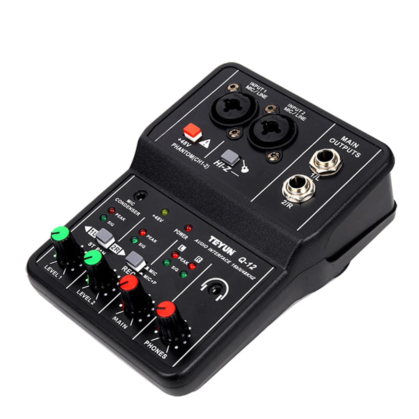 Audio Interface Professional Recording Sound Card 16bit/48kHz Mini USB