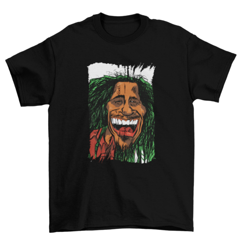 Rasta Man Cartoon T-Shirt Design