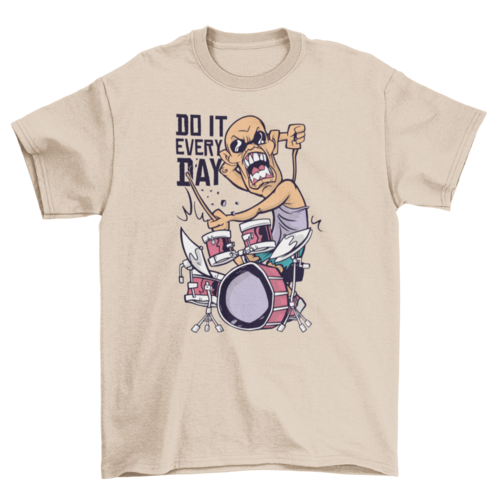Drummer Cartoon Quote T-shirt