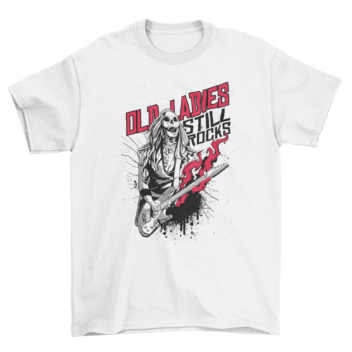 Old Lady Zombie Rocker T-shirt Design