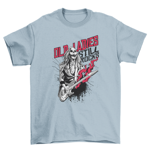 Old Lady Zombie Rocker T-shirt Design