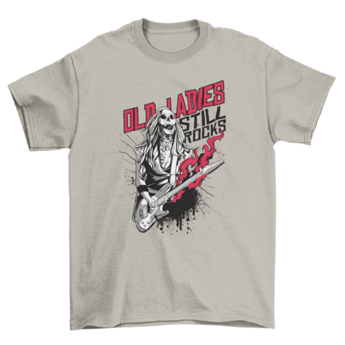 Old Lady Zombie Rocker T-shirt Design