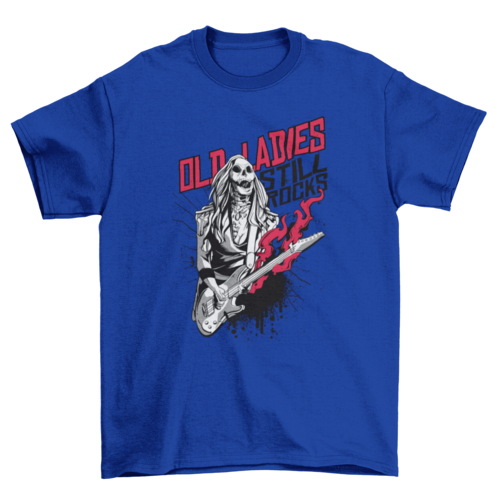 Old Lady Zombie Rocker T-shirt Design