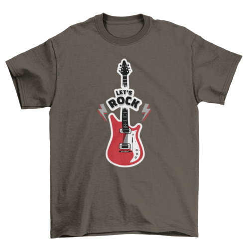 Guitar rock sticker t-shirt