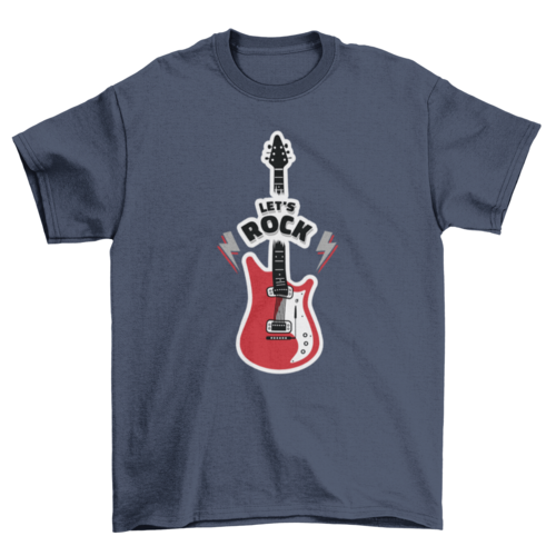Guitar rock sticker t-shirt