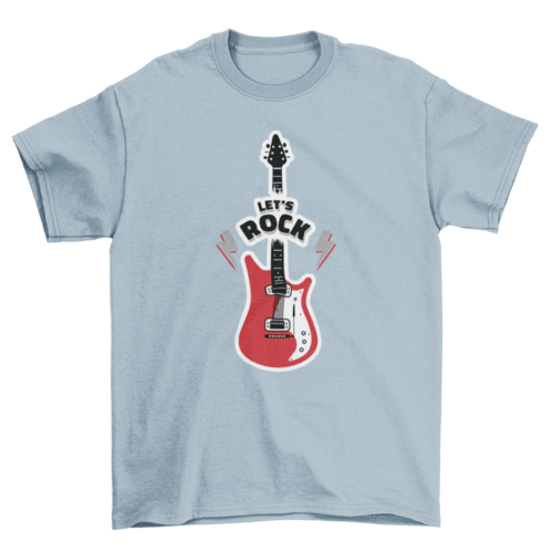 Guitar rock sticker t-shirt