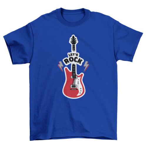 Guitar rock sticker t-shirt
