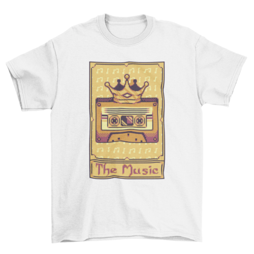 Pixel tarot card music cassette t-shirt