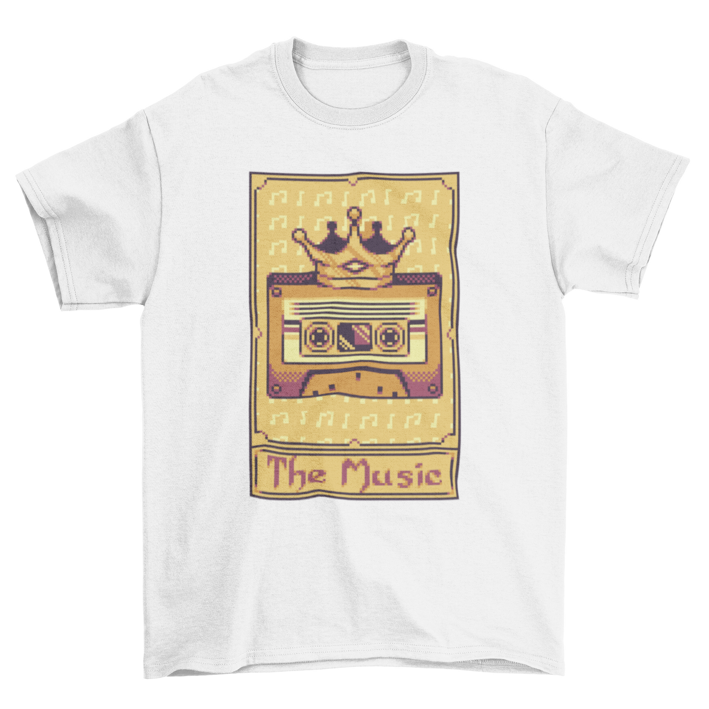Pixel tarot card music cassette t-shirt