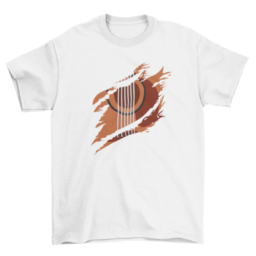 Guitar music instrument ripped t-shirt