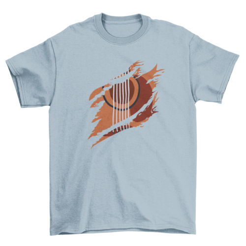 Guitar music instrument ripped t-shirt
