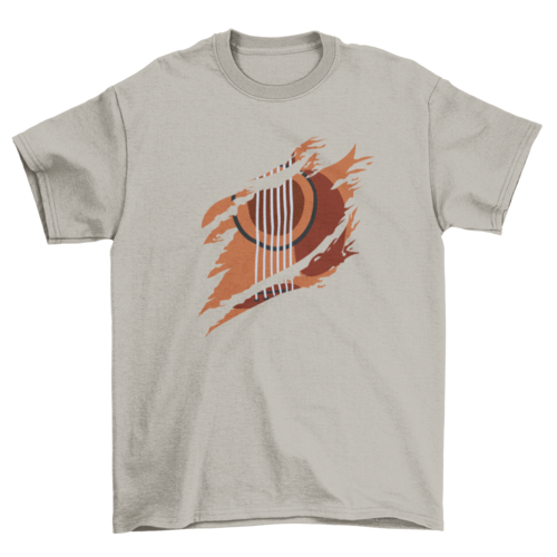Guitar music instrument ripped t-shirt