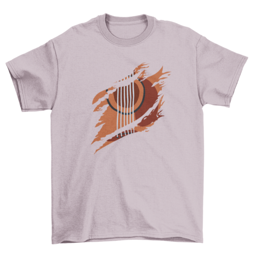Guitar music instrument ripped t-shirt