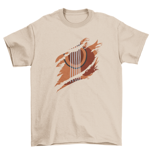 Guitar music instrument ripped t-shirt