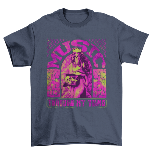 Hippie woodstock Girl skeleton Lady music psychedelic quote "Music