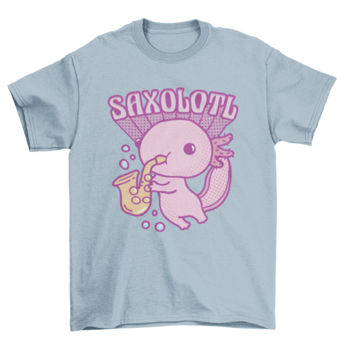 Axolotl animal playing saxophone t-shirt