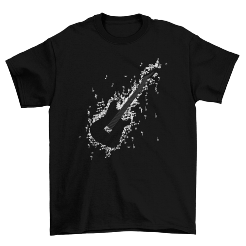 Guitar instrument musical notes t-shirt