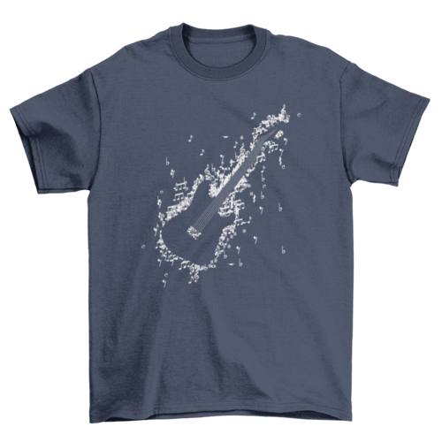 Guitar instrument musical notes t-shirt