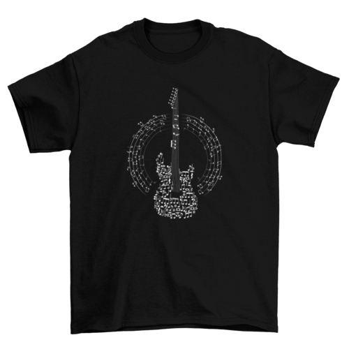 Awesome Guitar tee with musical notes t-shirt