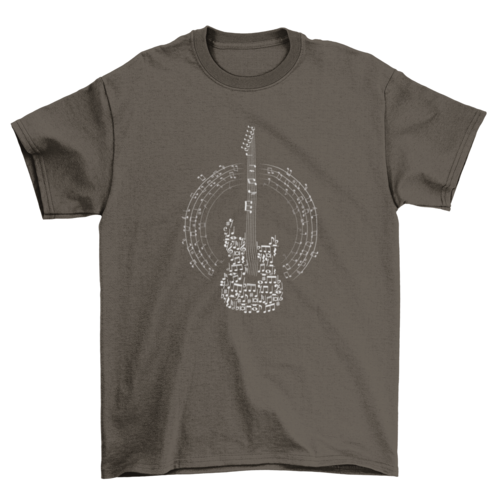Awesome Guitar tee with musical notes t-shirt