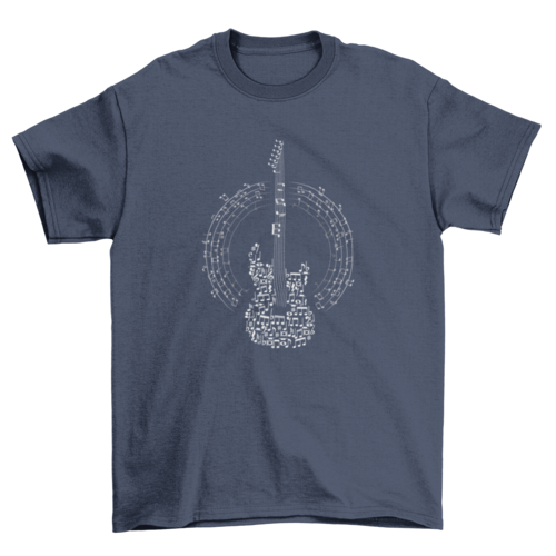 Awesome Guitar tee with musical notes t-shirt