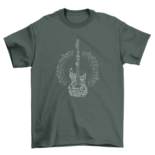 Awesome Guitar tee with musical notes t-shirt