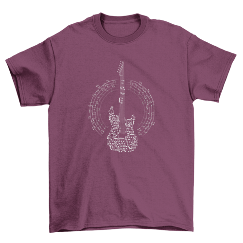 Awesome Guitar tee with musical notes t-shirt