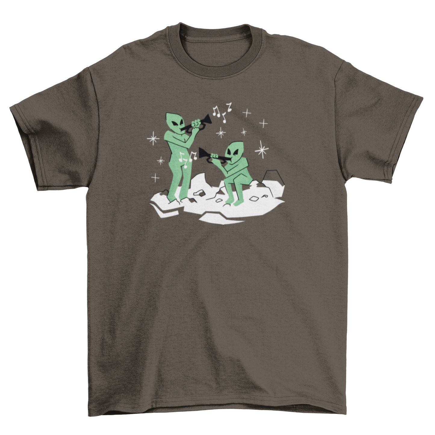 Aliens playing trumpets t-shirt
