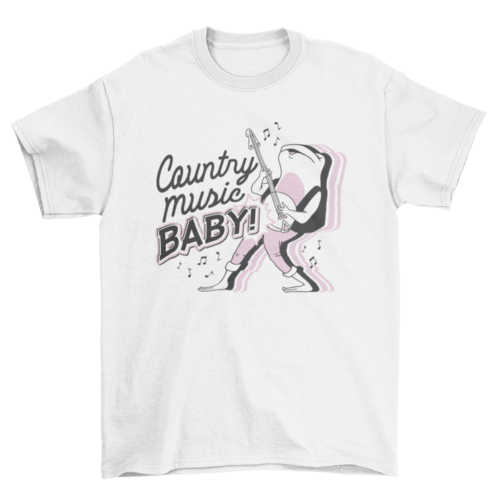 Country music baby! frog cartoon t-shirt