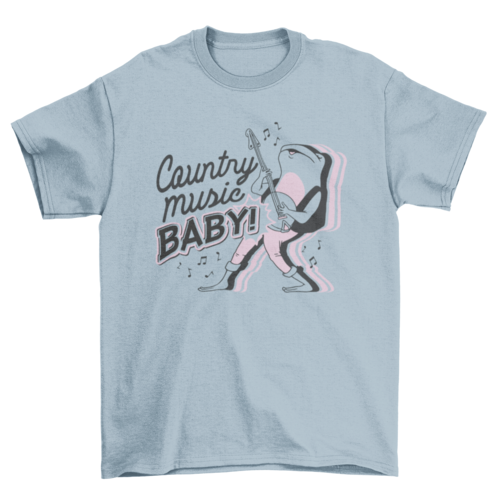 Country music baby! frog cartoon t-shirt