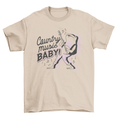 Country music baby! frog cartoon t-shirt
