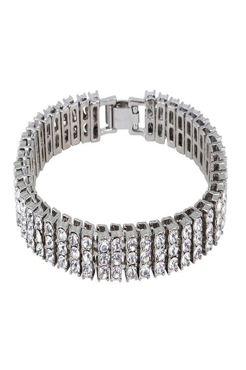 HIP HOP 14MM 3-ROW TENNIS LINK BRACELET