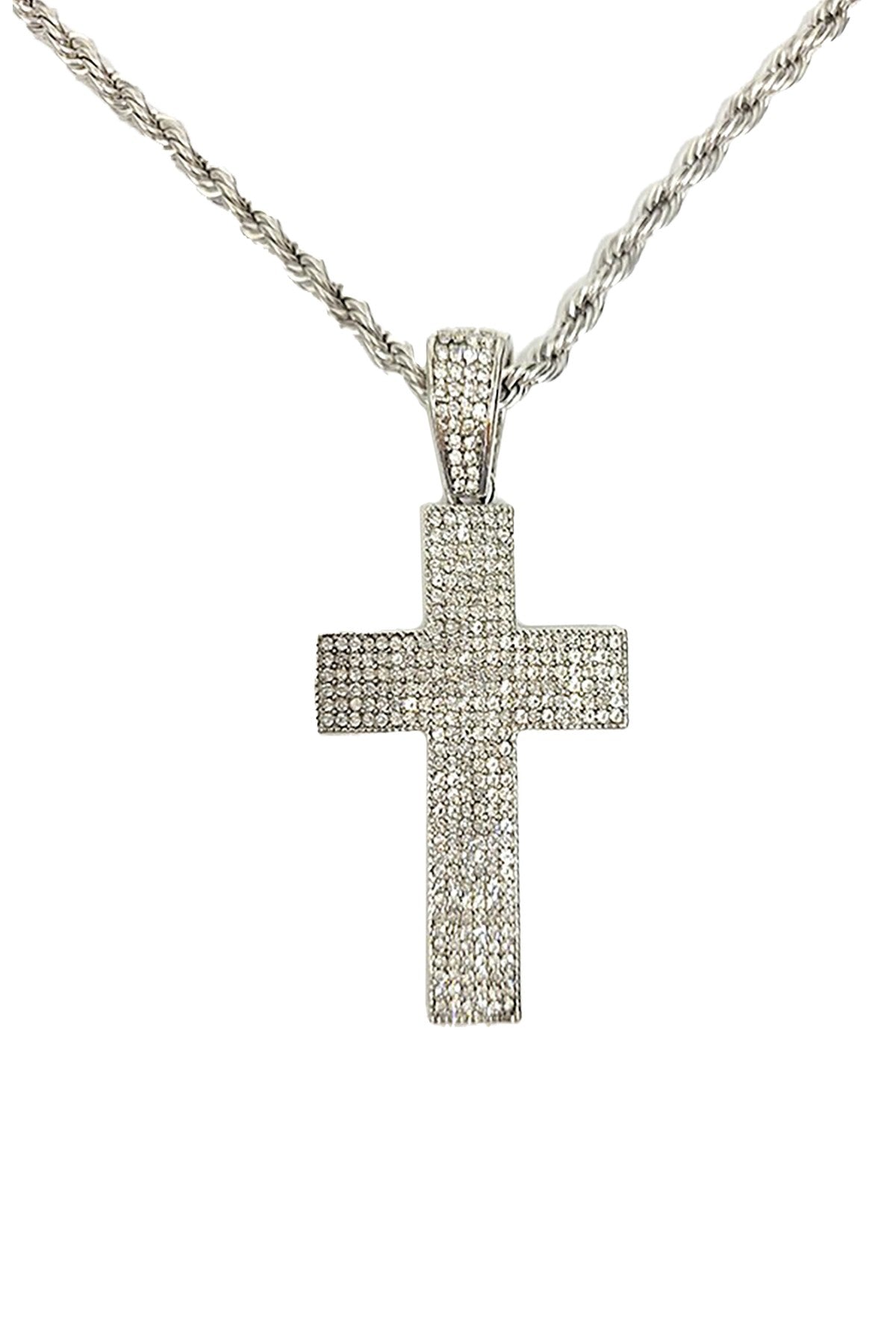 HIP HOP ICED OUT CROSS PENDANT CHAIN