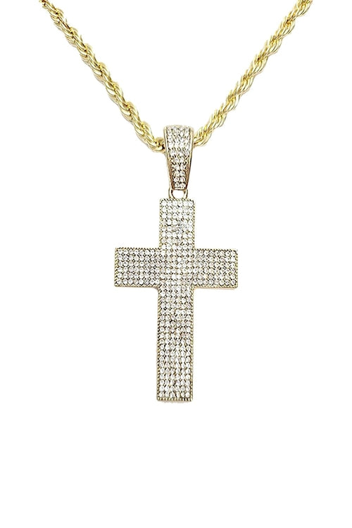 HIP HOP ICED OUT CROSS PENDANT CHAIN
