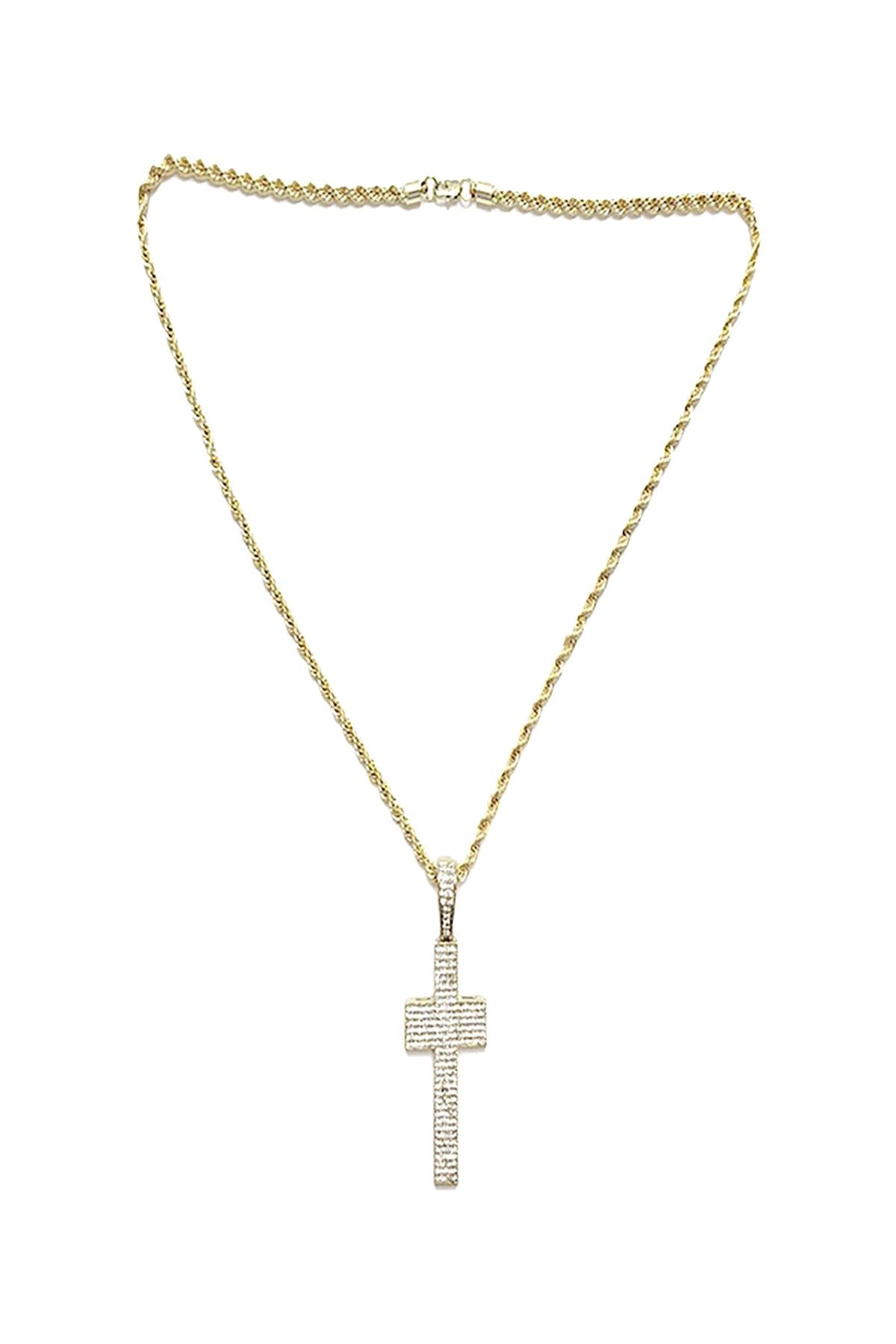 HIP HOP ICED OUT CROSS PENDANT CHAIN