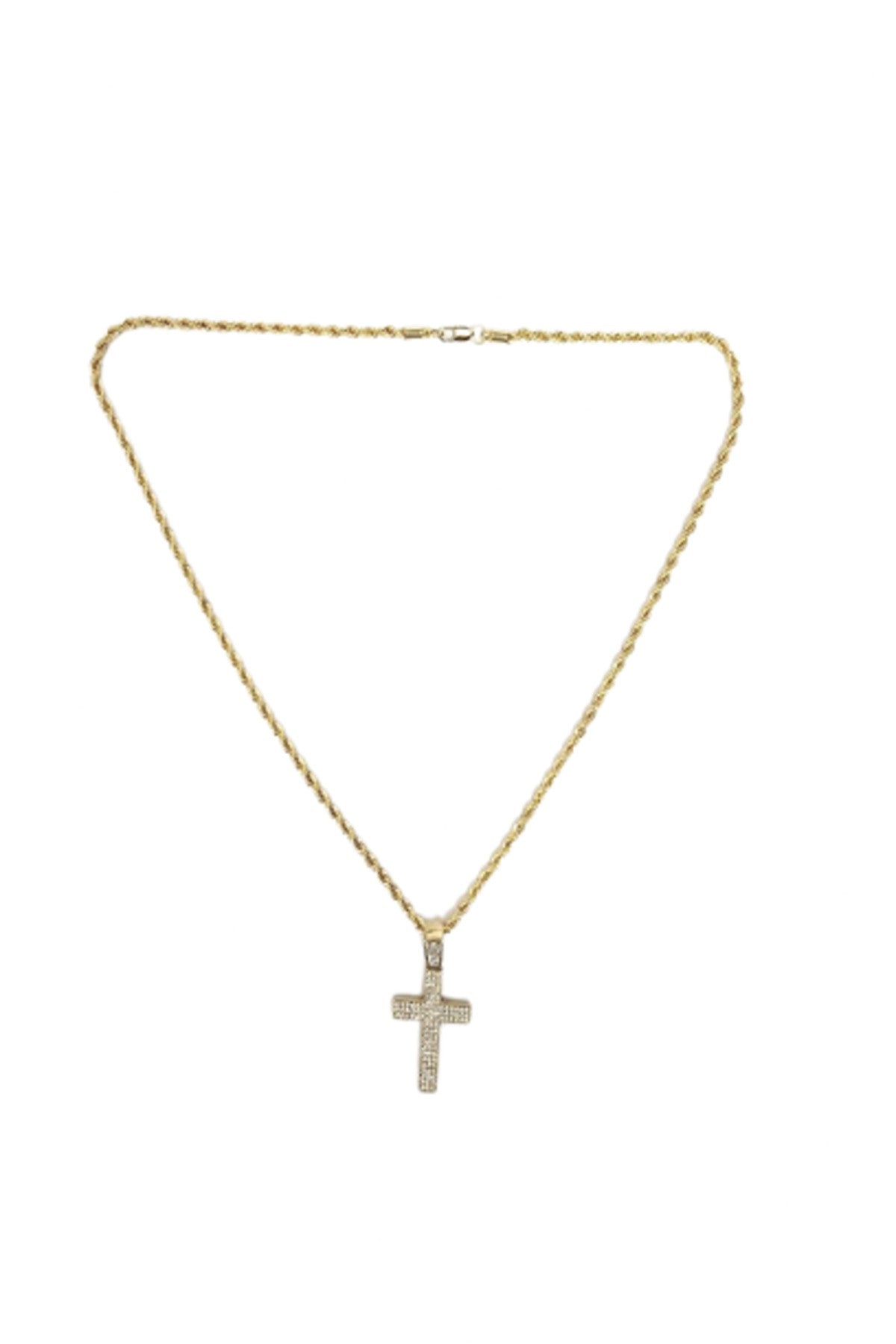 HIP HOP ICED OUT CROSS PENDANT CHAIN