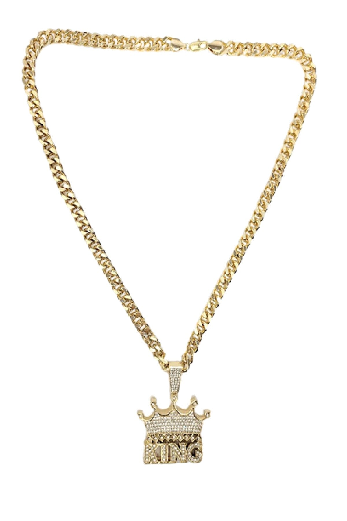 HIP HOP ICED OUT KING PENDANT CUBAN CHAIN