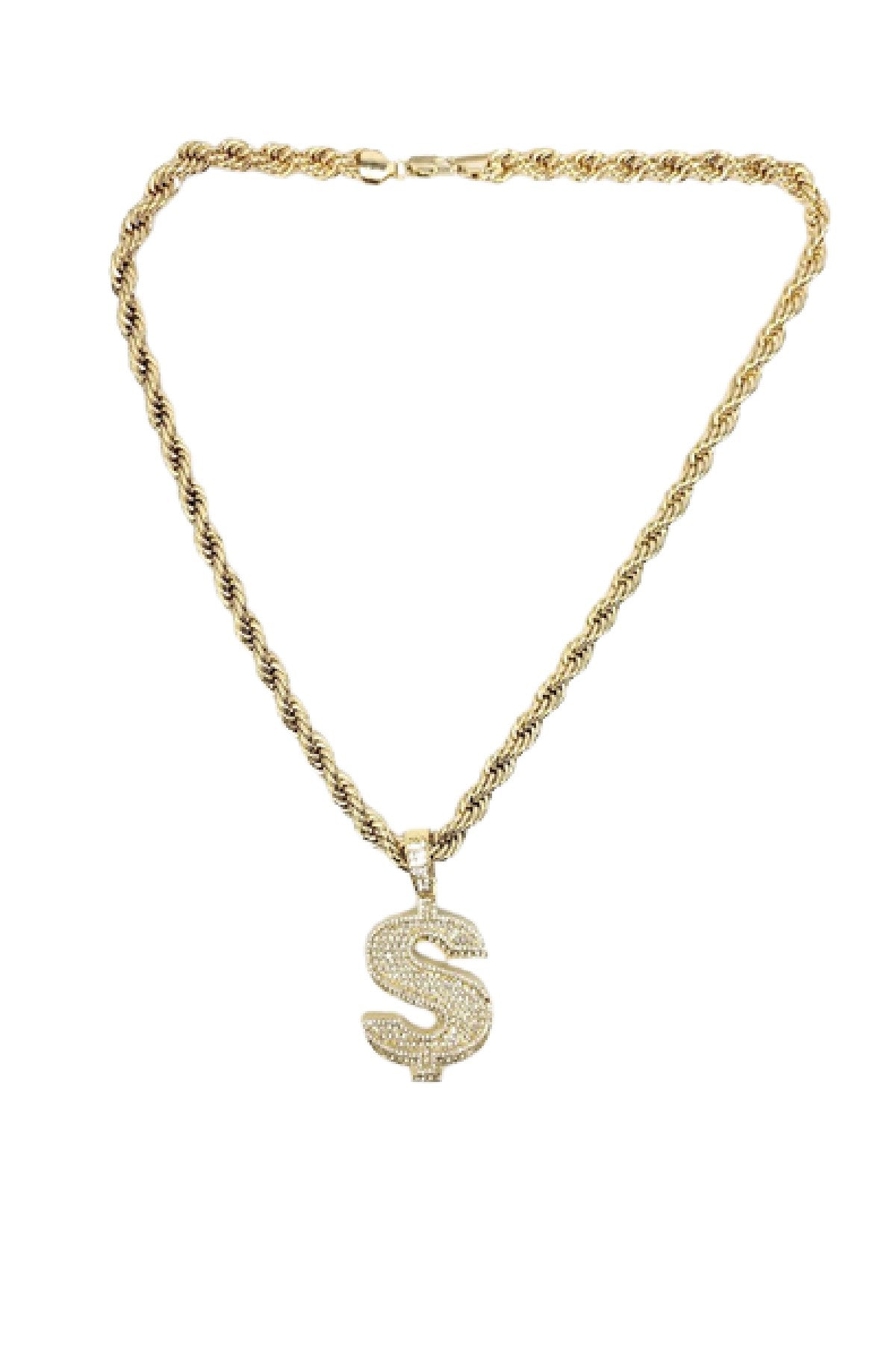 HIP HOP ICED OUT DOLLAR PENDANT ROPE CHAIN