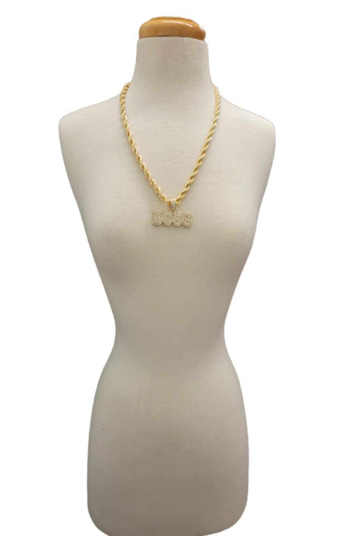 HIP HOP ICED OUT BOSS PENDANT ROPE CHAIN