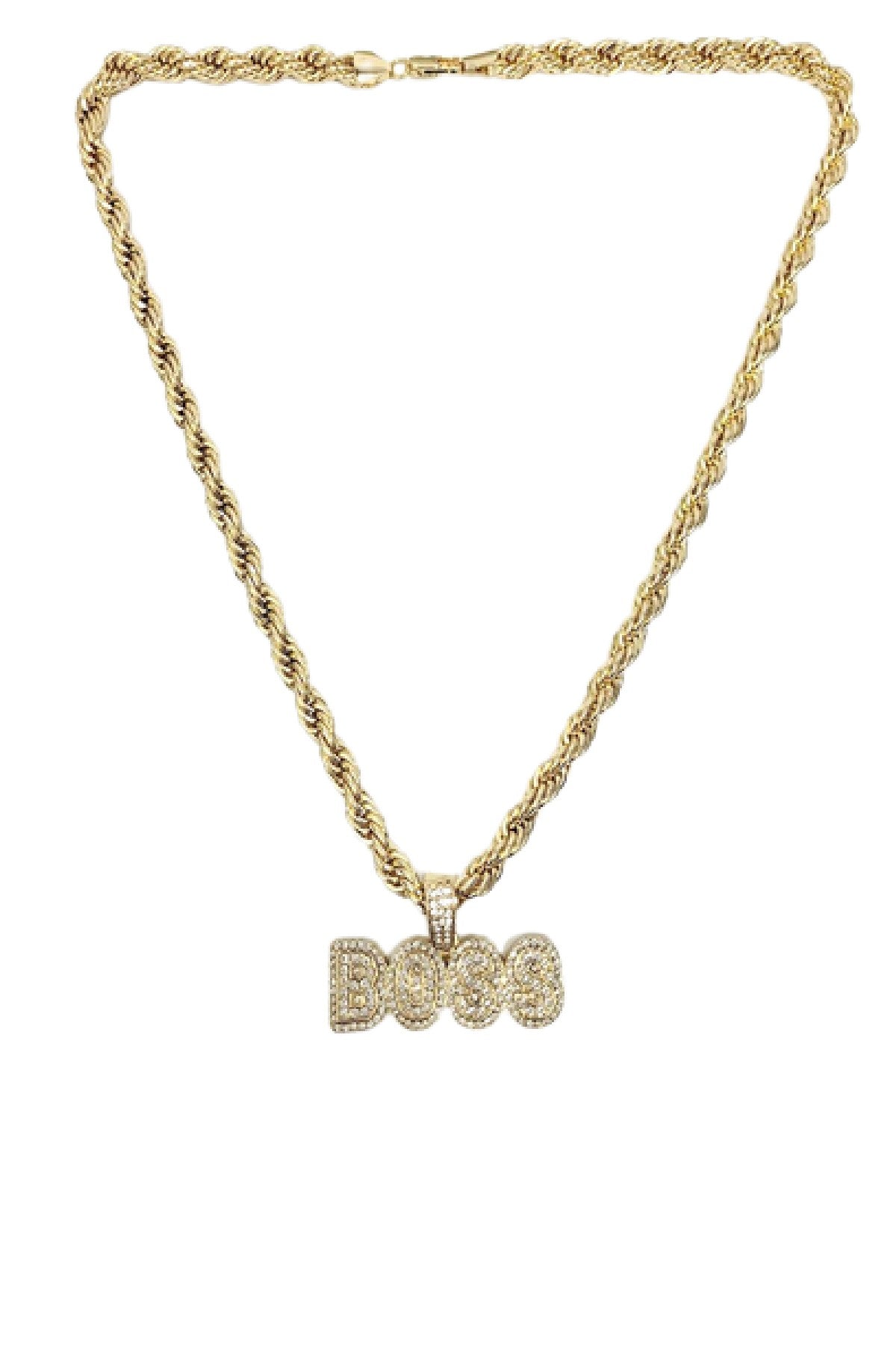 HIP HOP ICED OUT BOSS PENDANT ROPE CHAIN