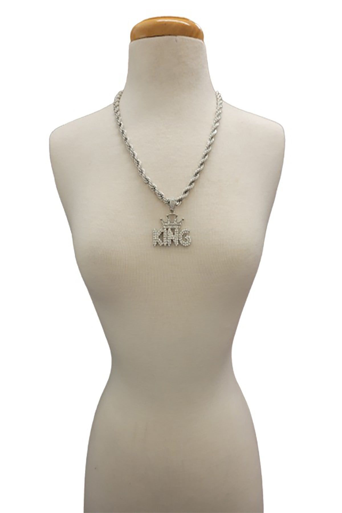 HIP HOP ICED OUT KING PENDANT ROPE CHAIN