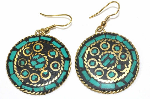 Mosaic Round Earrings