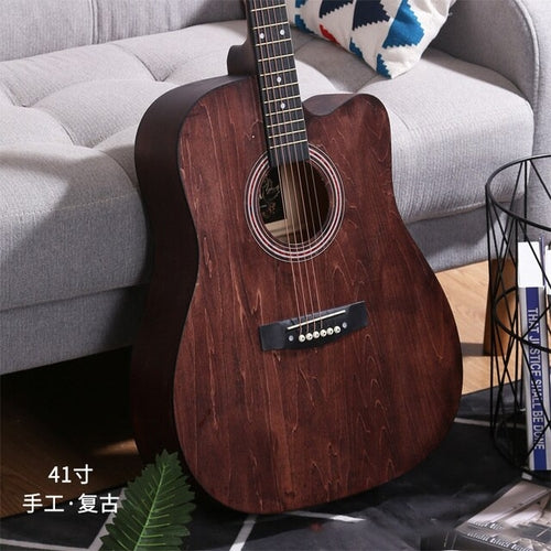 41 Inch Guitar All Solid Wood Veneer 6 String Professional Acoustic