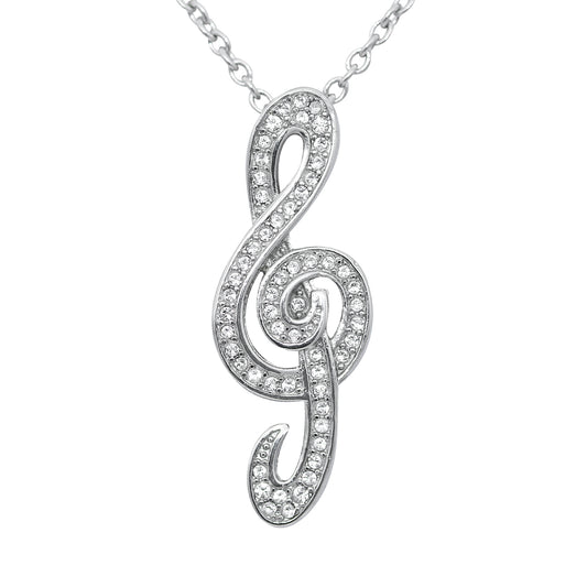 Sparkling Music Note Necklace